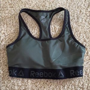 Reebok army green sports bra sz small